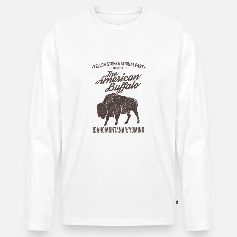Buffalo - Männer Premium Bio Langarmshirt - Weiß