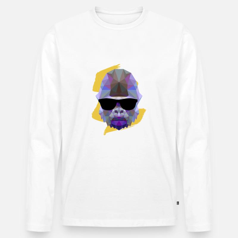 Gorilla - Tiere - Männer Premium Bio Langarmshirt - Weiß