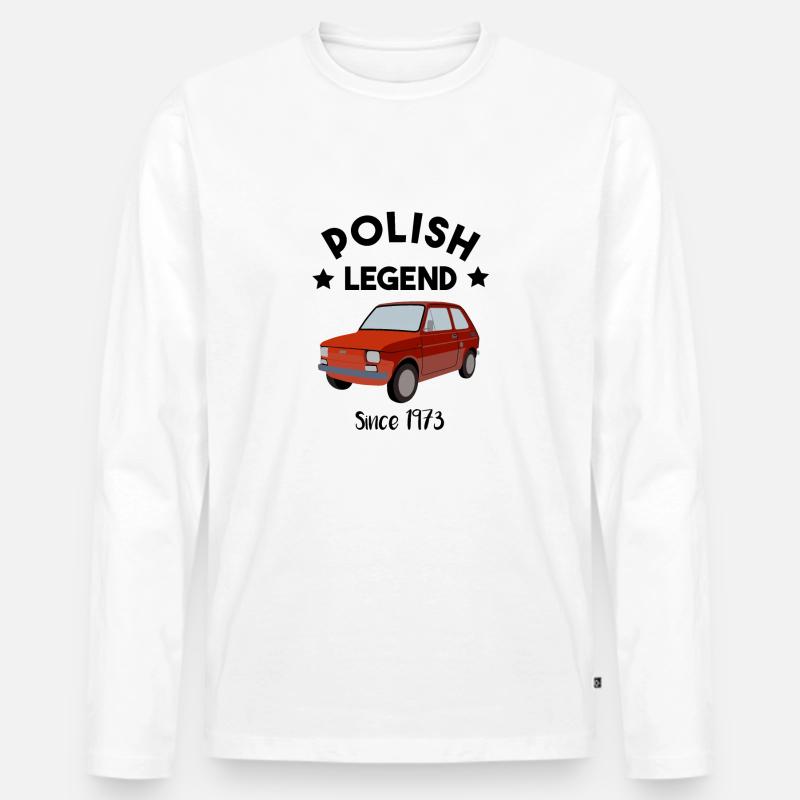Polish Legend - Maluch - 126p - oldtimer - Männer Premium Bio Langarmshirt - Weiß