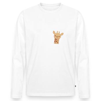 Girafe - Girafes - Fan de girafe - Soyez vous-même - T-shirt manches longues Premium bio Homme - blanc - Devant - Nico (187cm)