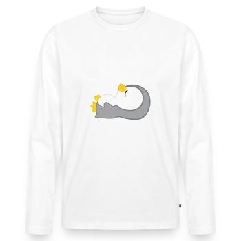 Pinguin - Pinguine - Pinguinmotiv - Faulpelz - Männer Premium Bio Langarmshirt - Weiß - Vorne - Nico (187cm)