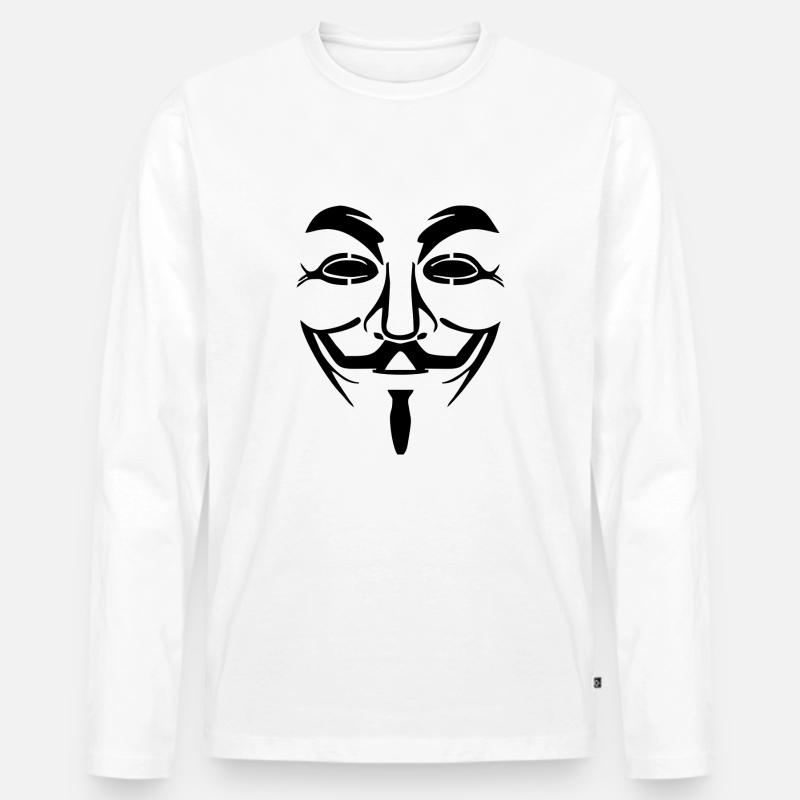 VENDETTA - Männer Premium Bio Langarmshirt - Weiß