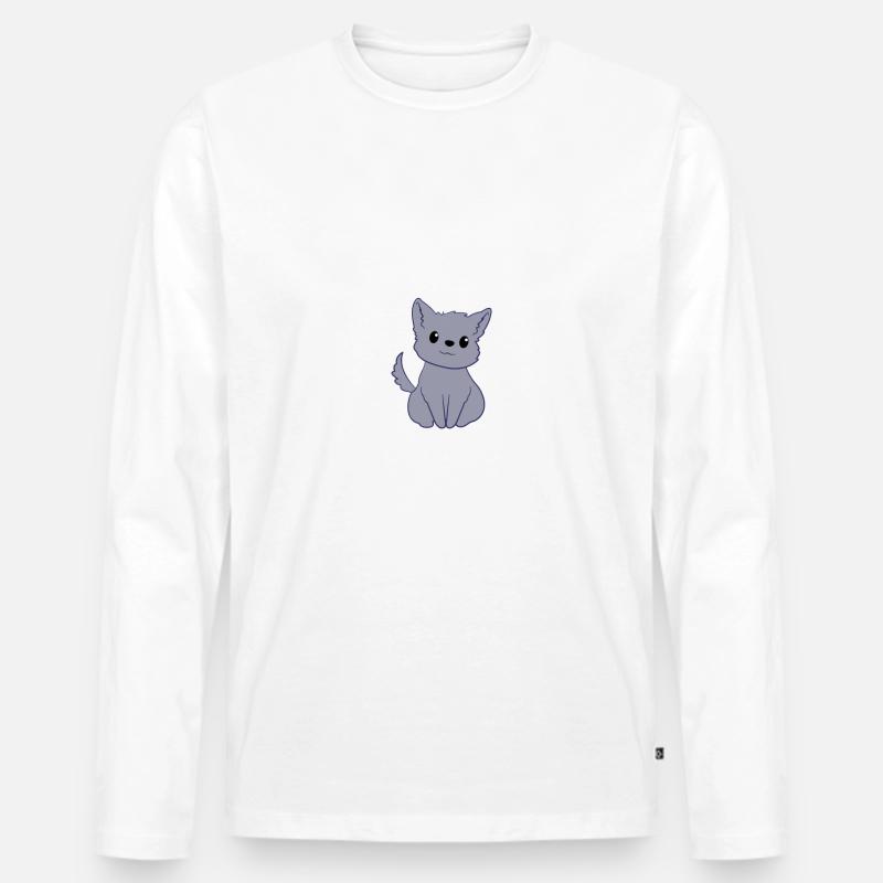 Wolf - Wölfe - Wolffan - Geschenk - Wolfmotiv - Männer Premium Bio Langarmshirt - Weiß