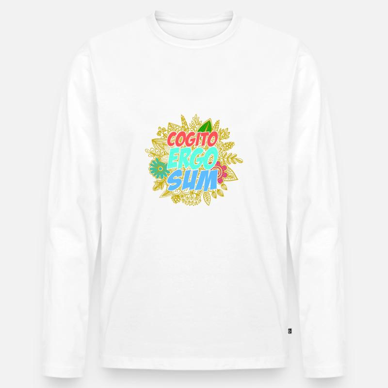 Cogito ergo sum - Männer Premium Bio Langarmshirt - Weiß