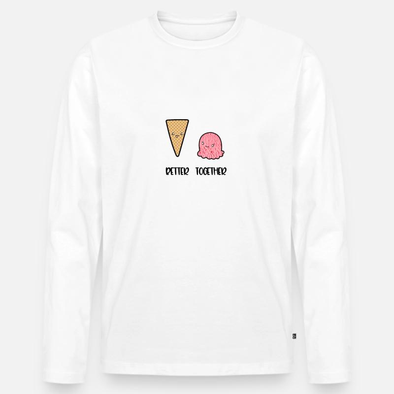 Better Together - Männer Premium Bio Langarmshirt - Weiß