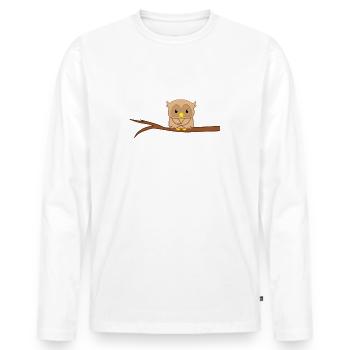 Chouette - Chouette - Chouette - Chouette T-shirt - Les gens sucent - T-shirt manches longues Premium bio Homme - blanc - Devant - Nico (187cm)
