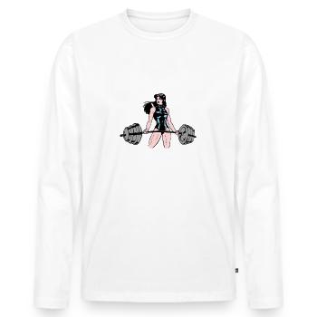 I Could Deadlift You Women Gym Workout Motivation - Men's Premium Organic Long Sleeve Shirt - white - Front - Nico (187cm)