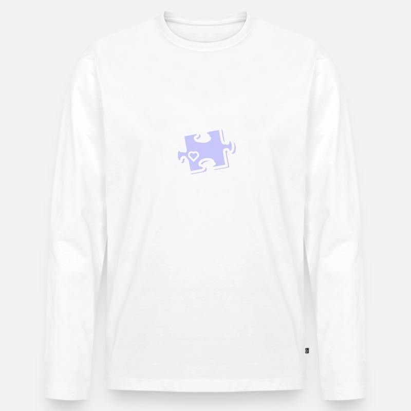 DIFFERENT - NOT LESS! AUTISMUS - Männer Premium Bio Langarmshirt - Weiß