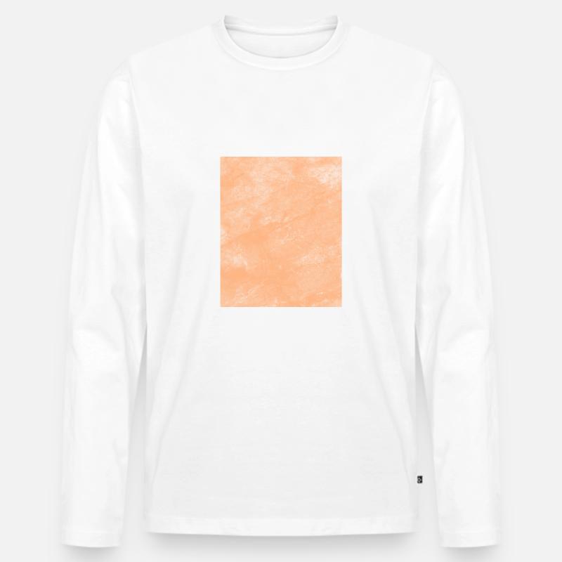Struktur Braune Form - Männer Premium Bio Langarmshirt - Weiß