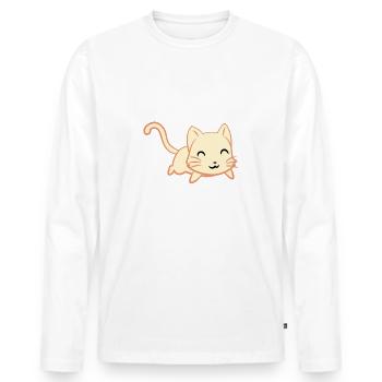 Katze - Katzen T-Shirt - Katzen - I love Cats - Männer Premium Bio Langarmshirt - Weiß - Vorne - Nico (187cm)