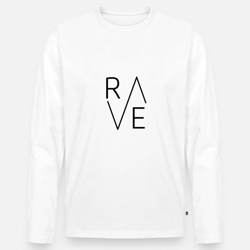 rave - Männer Premium Bio Langarmshirt - Weiß