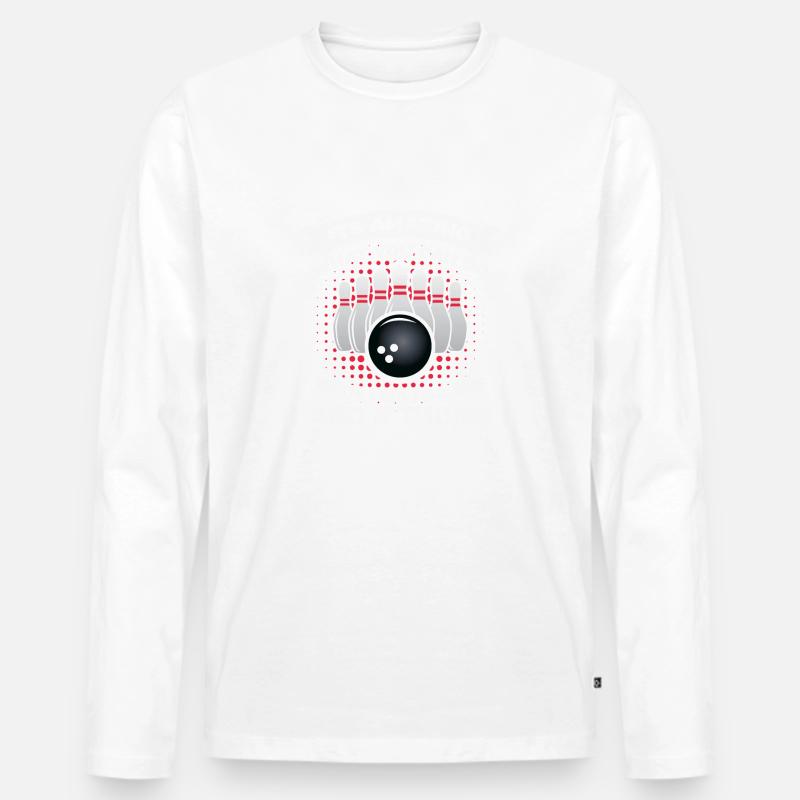 Bowling-Fähigkeiten Geschenk - Männer Premium Bio Langarmshirt - Weiß