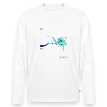 Plus l'eau de plongée est profonde - T-shirt manches longues Premium bio Homme - blanc - Devant - Nico (187cm)
