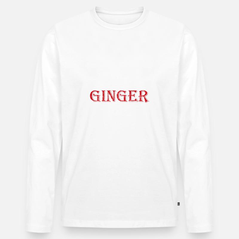 Ginger - Männer Premium Bio Langarmshirt - Weiß