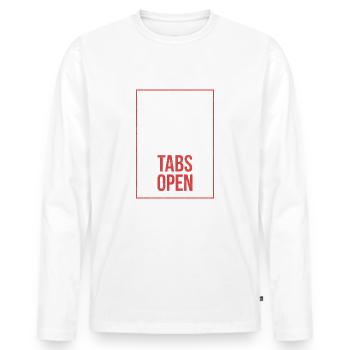 My brain has too many tabs open Funny shirt - Men's Premium Organic Long Sleeve Shirt - white - Front - Nico (187cm)