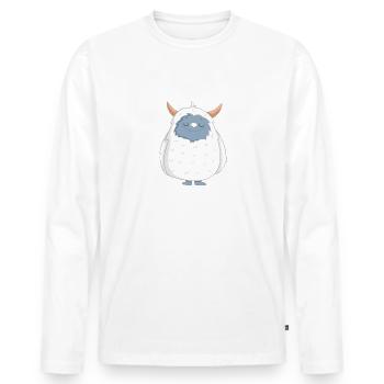Cool Yeti - Men's Premium Organic Long Sleeve Shirt - white - Front - Nico (187cm)