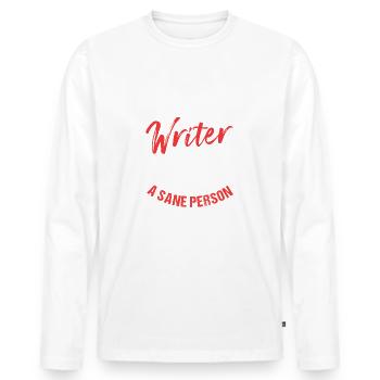 I Am A Creative Writer - Männer Premium Bio Langarmshirt - Weiß - Vorne - Nico (187cm)