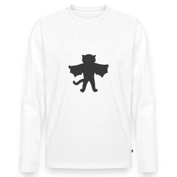 Cat dresses up as a vampire Halloween - Men's Premium Organic Long Sleeve Shirt - white - Front - Nico (187cm)