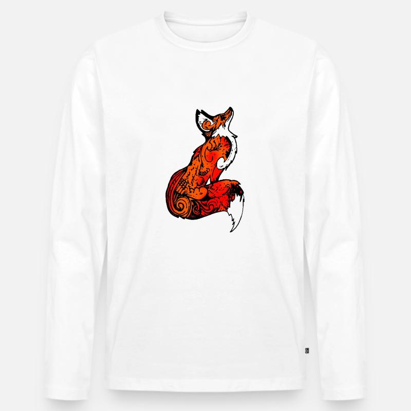Fuchs Tattoo Tier cool Geschenk - Männer Premium Bio Langarmshirt - Weiß