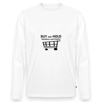 finances - Men's Premium Organic Long Sleeve Shirt - white - Front - Nico (187cm)