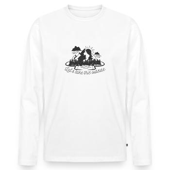 Wander Urlaub T-Shirt Geschenk Naturliebhaber - Männer Premium Bio Langarmshirt - Weiß - Vorne - Nico (187cm)