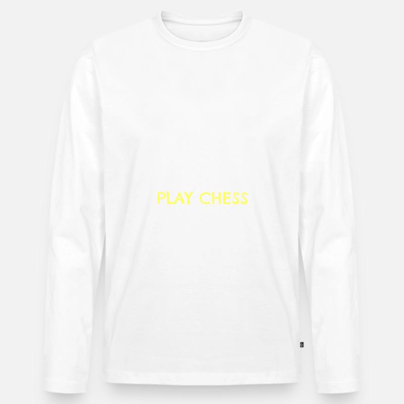 Schach - Männer Premium Bio Langarmshirt - Weiß