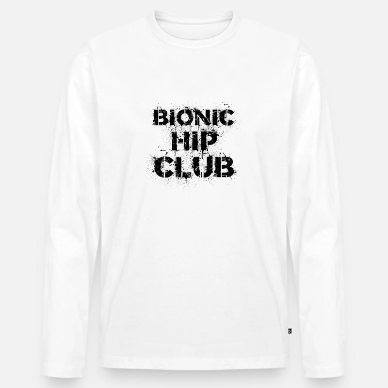 Bionic Hip Genesung Hüftgelenk Operation - Männer Premium Bio Langarmshirt - Weiß