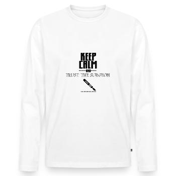 Chirurgie plastique - T-shirt manches longues Premium bio Homme - blanc - Devant - Nico (187cm)