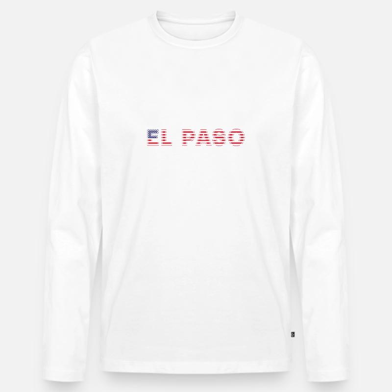 El Paso - Männer Premium Bio Langarmshirt - Weiß