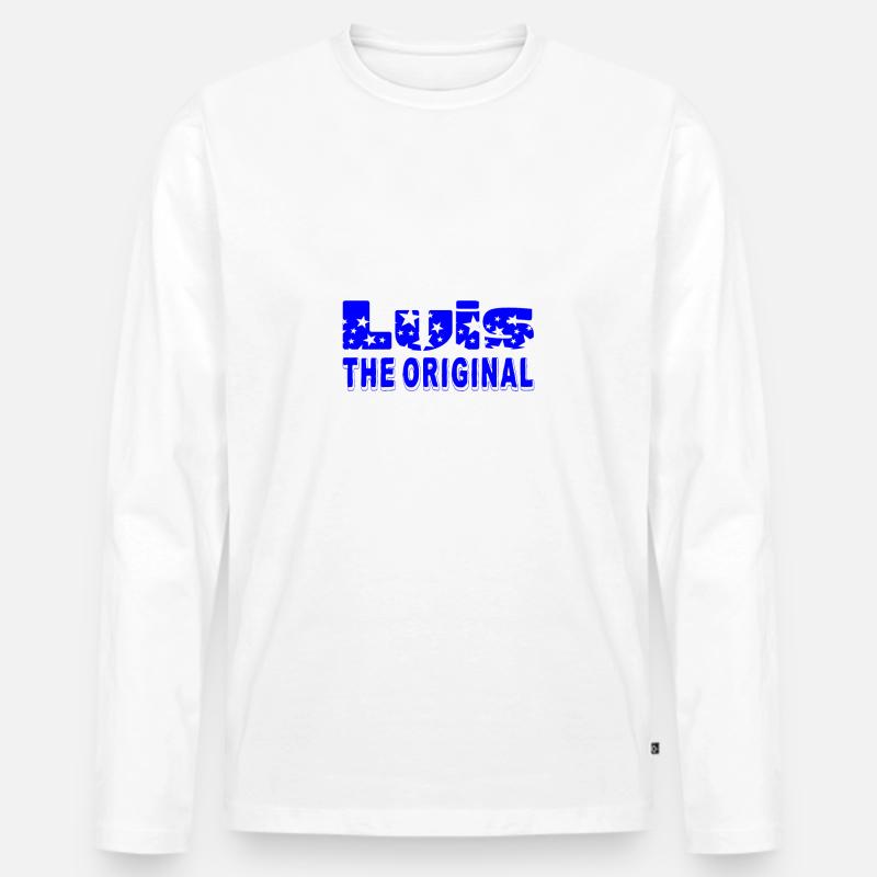 Luis - Männer Premium Bio Langarmshirt - Weiß