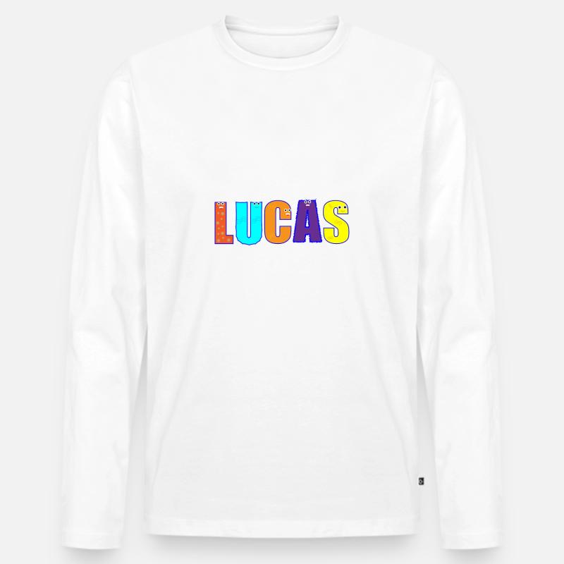 Lucas - Männer Premium Bio Langarmshirt - Weiß