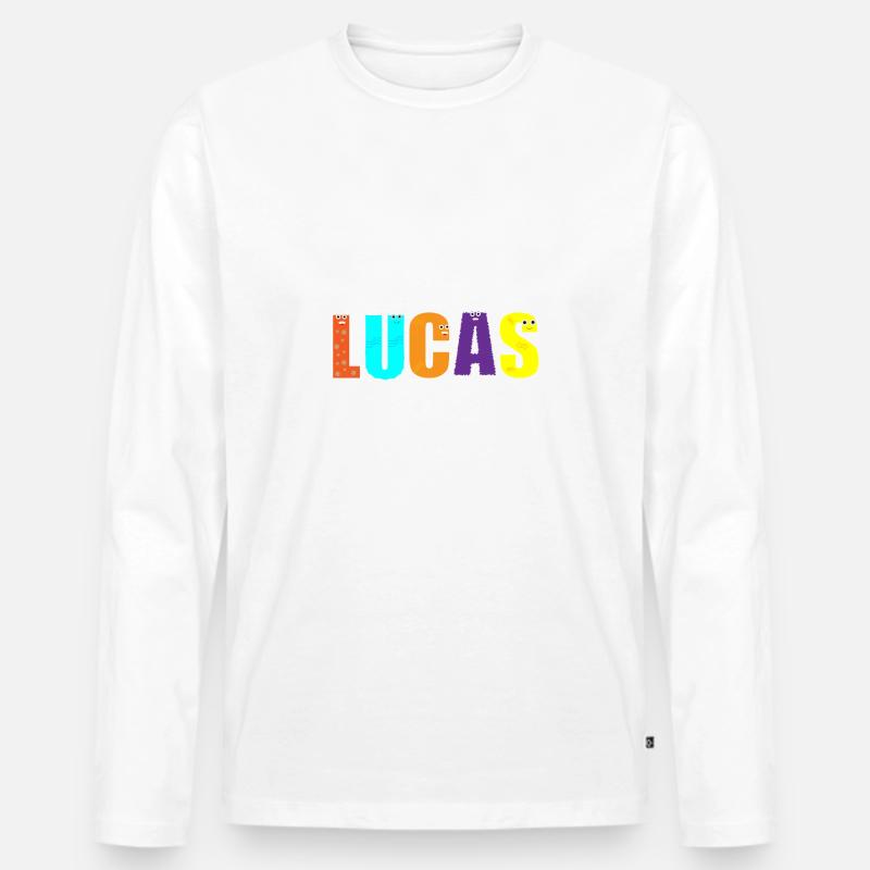 Lucas - Männer Premium Bio Langarmshirt - Weiß
