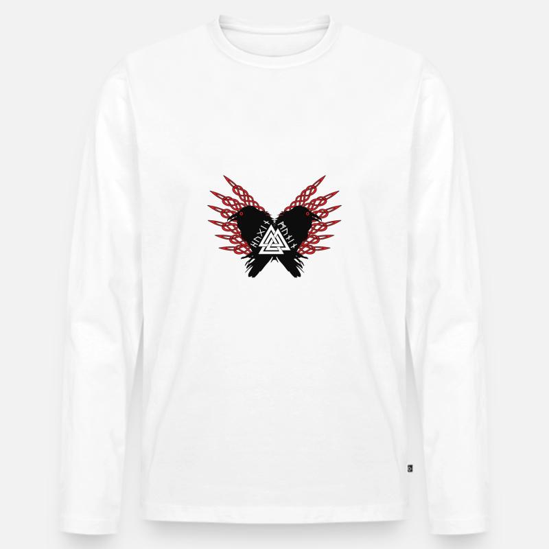 Nordic Rune - Männer Premium Bio Langarmshirt - Weiß
