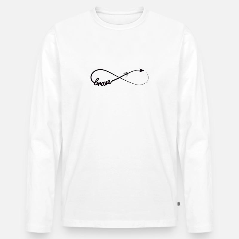 Infinity Brave Mutig Selbstbewußt - Männer Premium Bio Langarmshirt - Weiß