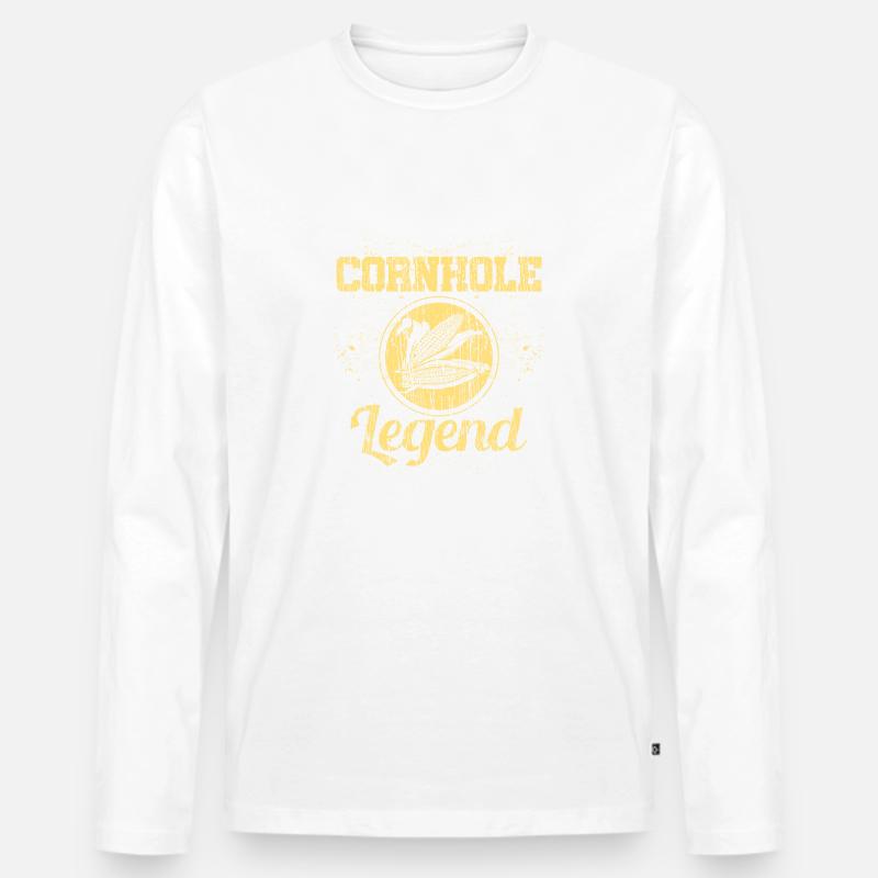 Cornhole - Männer Premium Bio Langarmshirt - Weiß