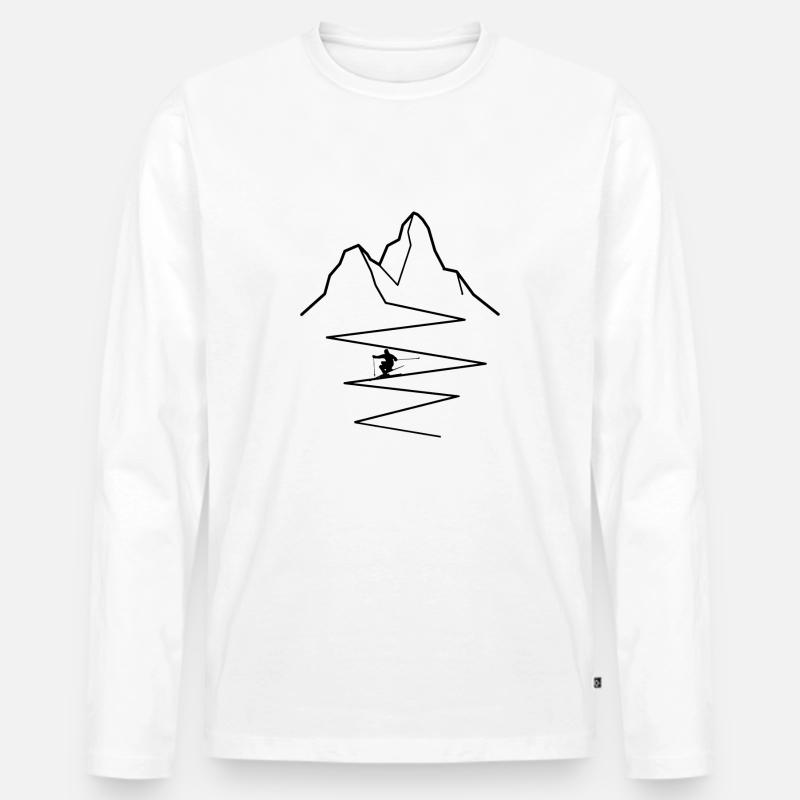 Ski - Männer Premium Bio Langarmshirt - Weiß