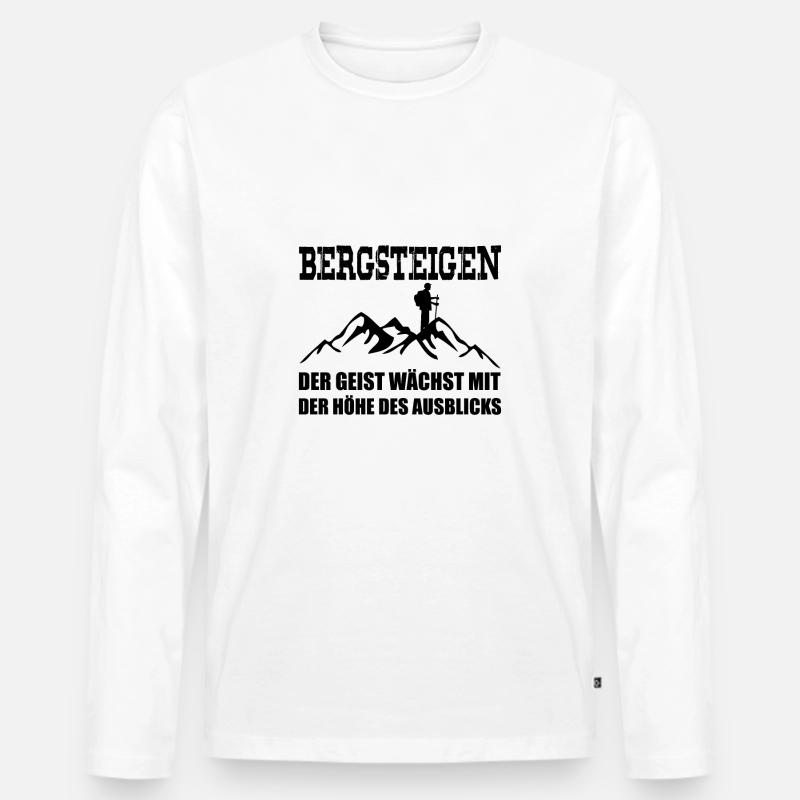 Bergsteiger - Männer Premium Bio Langarmshirt - Weiß