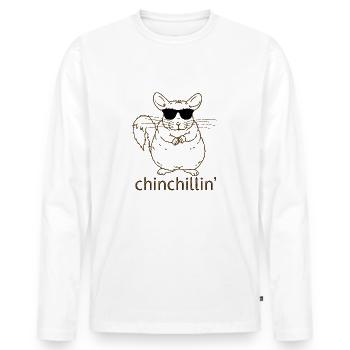 Chinchilla - Männer Premium Bio Langarmshirt - Weiß - Vorne - Nico (187cm)