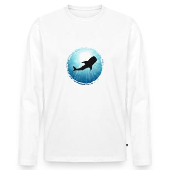XASTY Whale Shark whale shark blue ocean diving shirt - Men's Premium Organic Long Sleeve Shirt - white - Front - Nico (187cm)