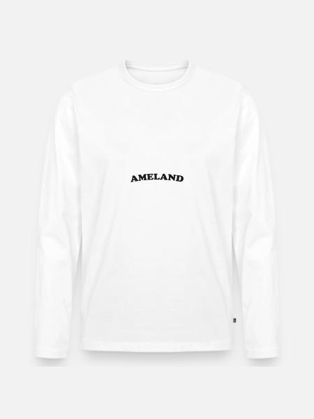 Ameland Design Motiv Holland - Männer Premium Bio Langarmshirt - Weiß