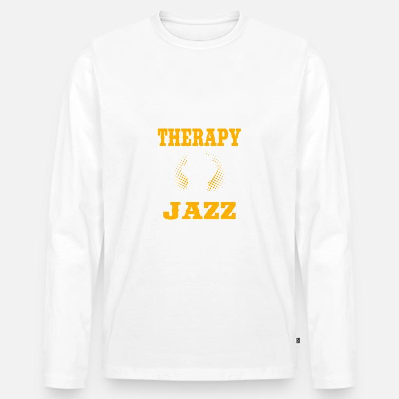 Jazz - Männer Premium Bio Langarmshirt - Weiß