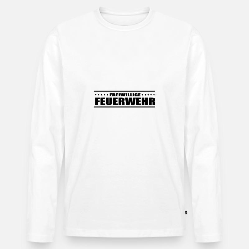 Feuerwehr - Männer Premium Bio Langarmshirt - Weiß
