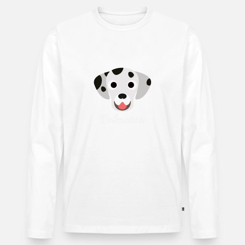 Dalmatiner - Männer Premium Bio Langarmshirt - Weiß