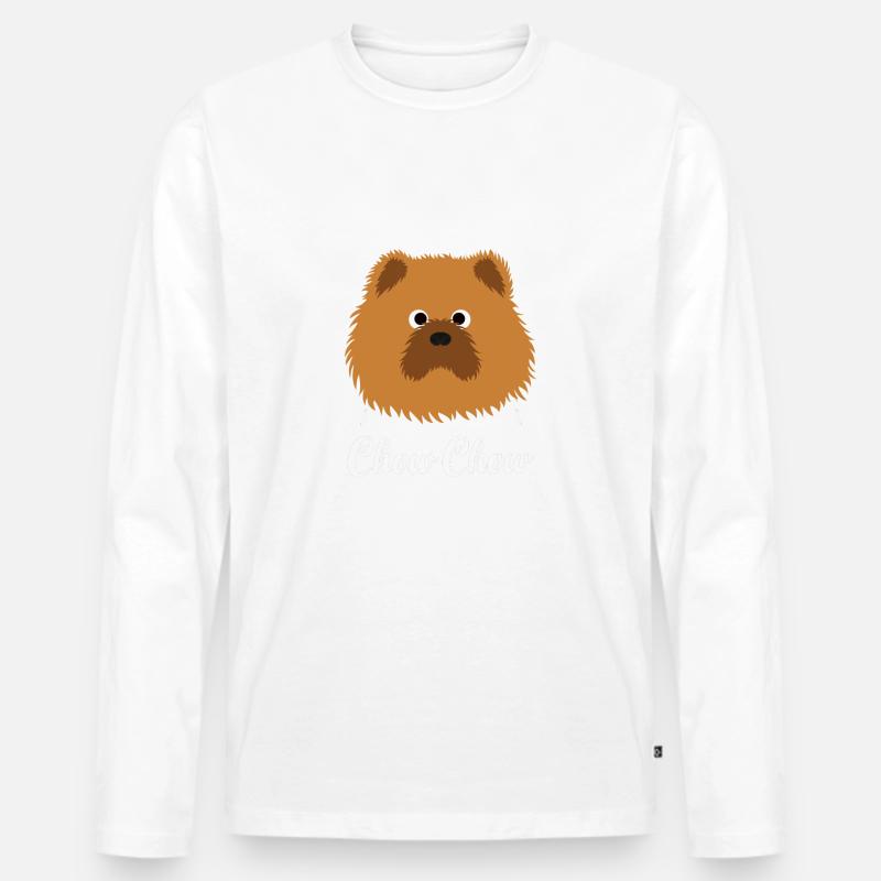 Chow Chow - Männer Premium Bio Langarmshirt - Weiß