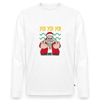 Santa Claus Christmas Santa Claus - Men's Premium Organic Long Sleeve Shirt - white - Front - Nico (187cm)