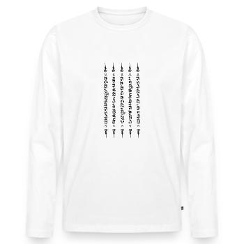 Buddhism - Men's Premium Organic Long Sleeve Shirt - white - Front - Nico (187cm)