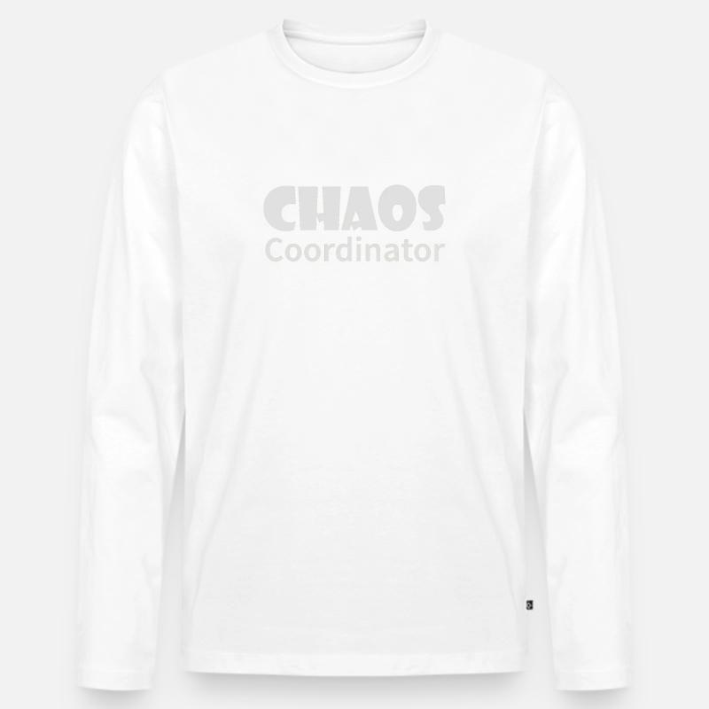 Chaos-Koordinator - Männer Premium Bio Langarmshirt - Weiß