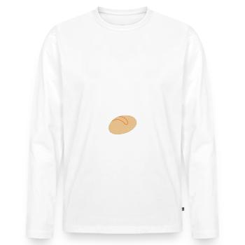 Brötchen im Ofen Lustige Baby Bump Schwangerschaft Verlangen - Männer Premium Bio Langarmshirt - Weiß - Vorne - Nico (187cm)