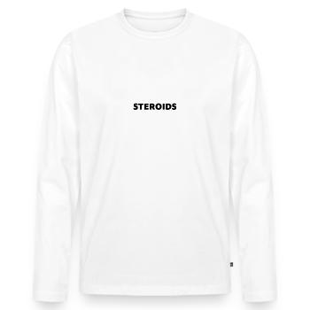 Je ne suis pas un stéroïde ! - Fitness shirt - T-shirt manches longues Premium bio Homme - blanc - Devant - Nico (187cm)