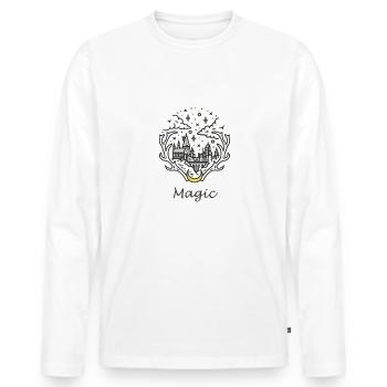 Magic - Männer Premium Bio Langarmshirt - Weiß - Vorne - Nico (187cm)